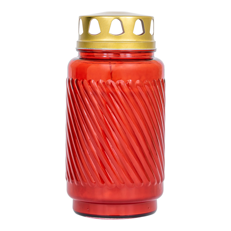 Bolsius lantaarnglas met deksel rood ø90x173 mm 100 uur (6 stuks)