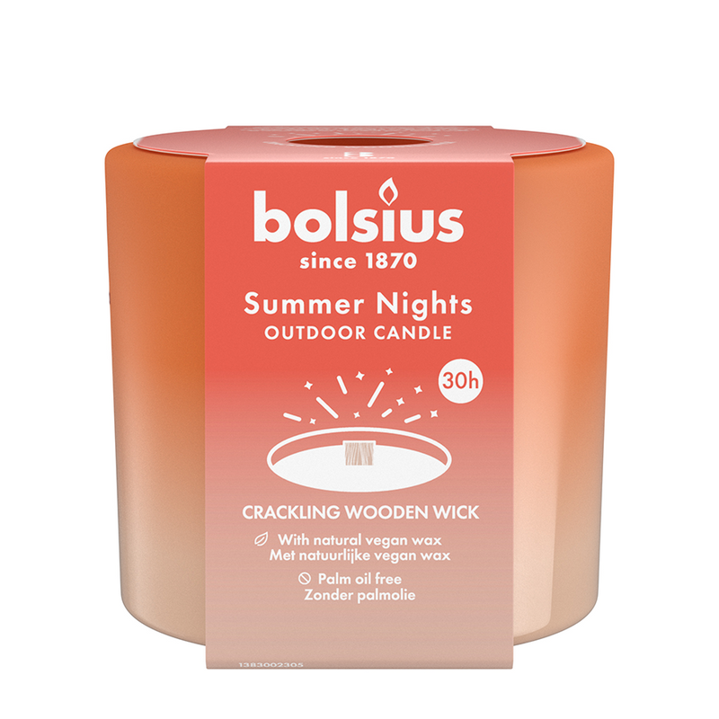Bolsius outdoor glas summer nights ivoor 62 106mm