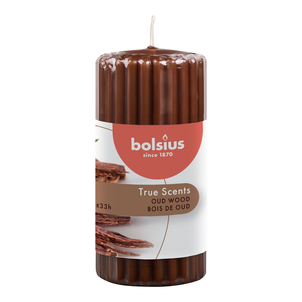 Bolsius pillar true scents oud wood ø58x120 mm 33 uur (6 stuks)