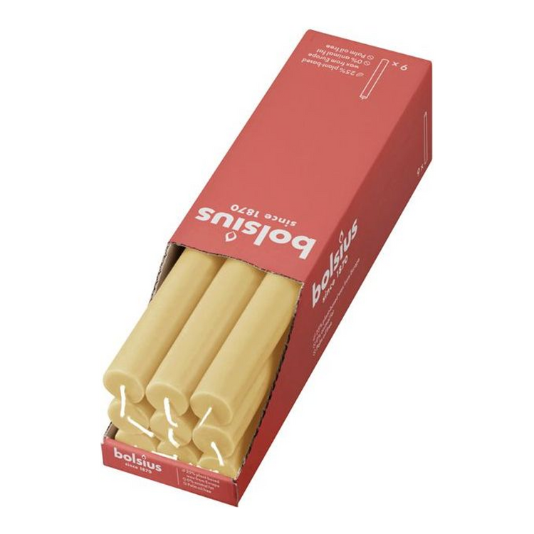 Bolsius rustiek tafelkaars oat beige ø23x270 mm 13 uur (9 stuks)