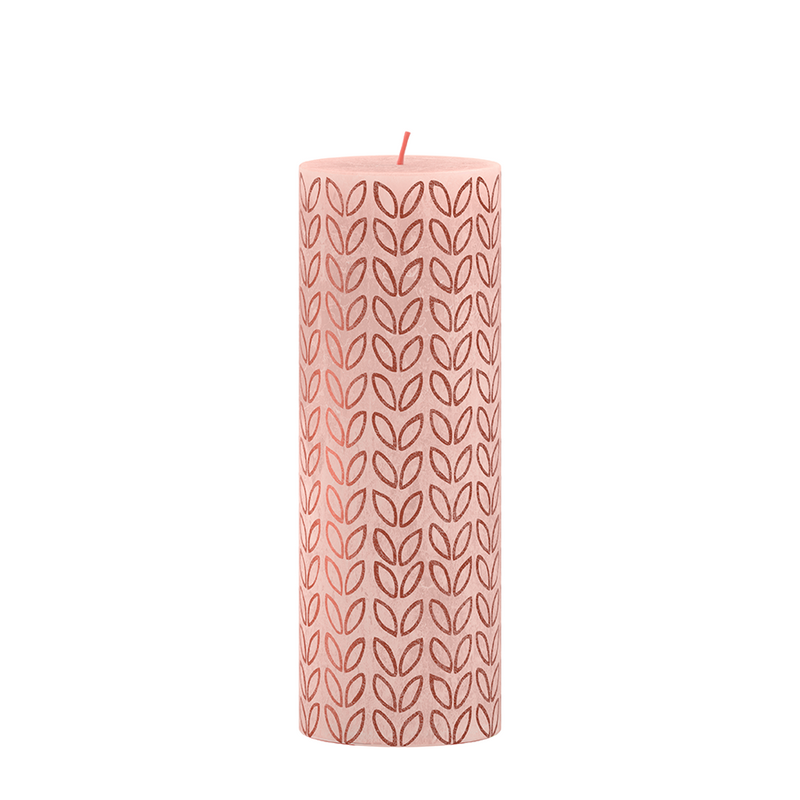 Bolsius rustieke stompkaars silhouette sunny edition misty pink 190 68mm