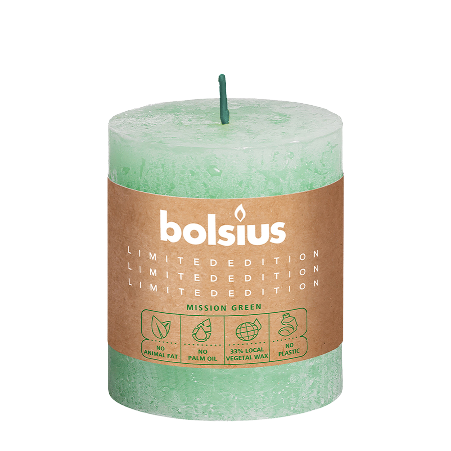 Bolsius rustieke stompkaars water 80 68mm