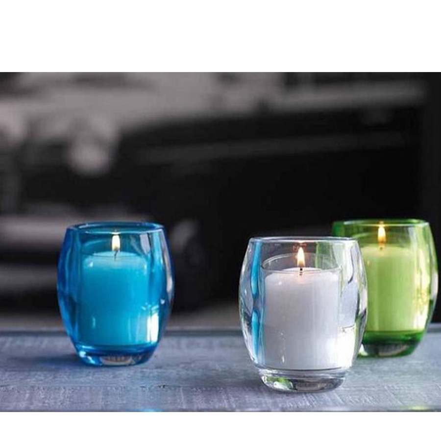 Abi bolsius theelichthouder glas oval aqua 77 72mm