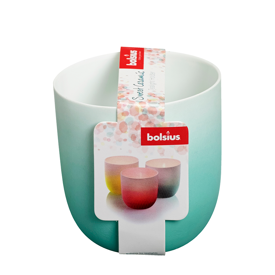 Bolsius theelichthouder keramiek sweet ocean 75 70mm