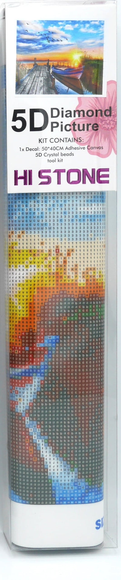 Jonotoys diamond painting - aanlegsteiger met bootje - 40x50 cm