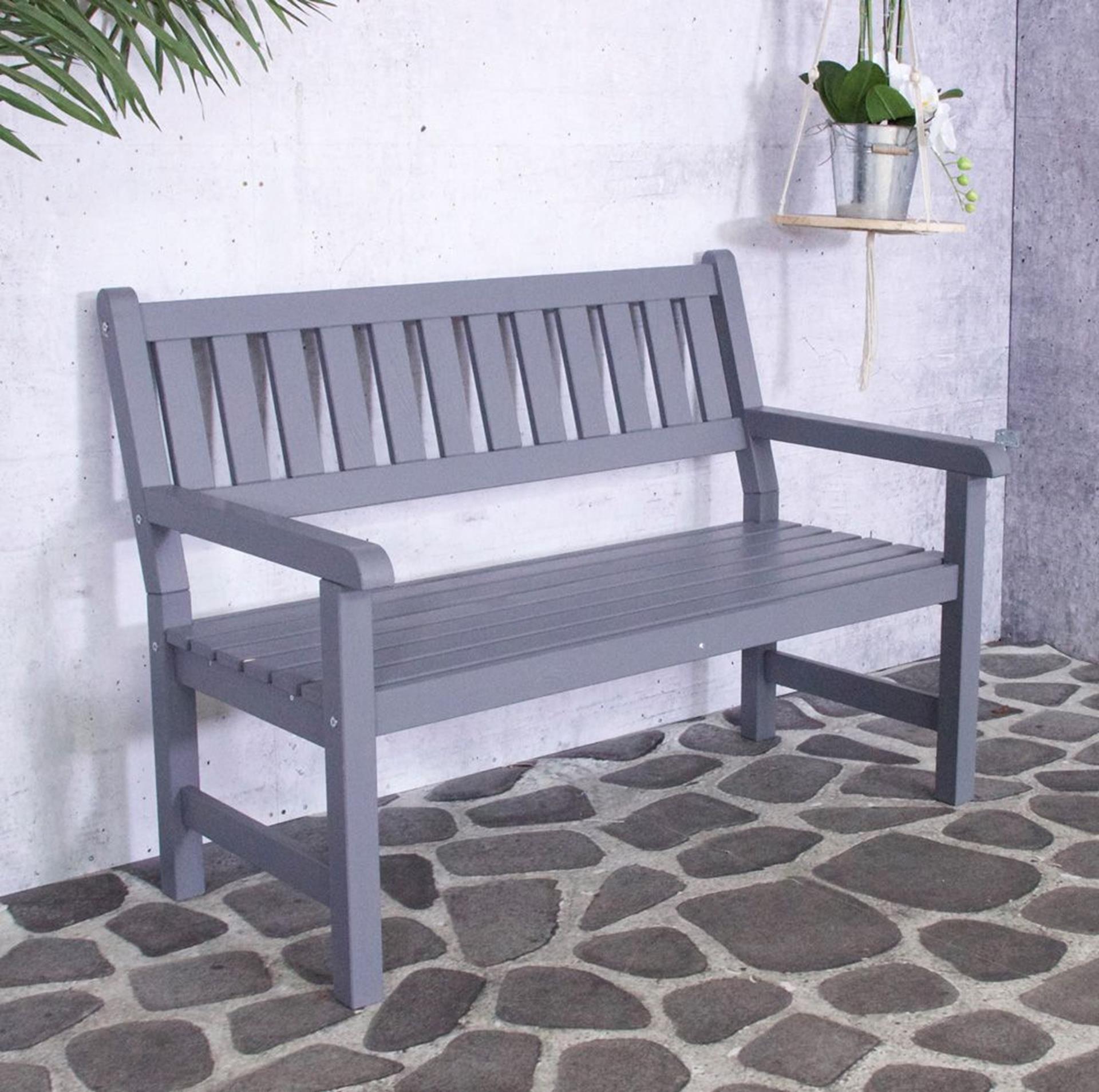 Sens tuinbank bordeaux 2-seater vurenhout 125x70x92cm grijs