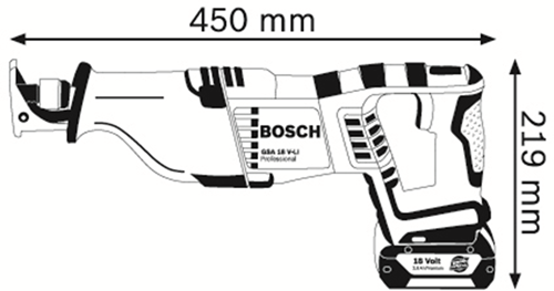 Bosch blauw gsa 18 v-li solo | zonder accu's en lader | in l-boxx - 060164j007