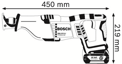 Bosch blauw gsa 18 v-li solo | zonder accu's en lader | in l-boxx - 060164j007