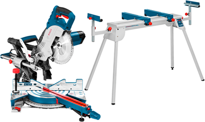 Bosch blauw gcm 8 sjl afkortzaag | 216mm 1600w | + onderstel gta 2600 - 0615990fv8
