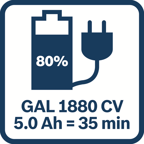 Bosch blauw 18v starterset met 2 accu's gba 18v 5.0ah + lader gal 1880 cv - 1600a00b8j