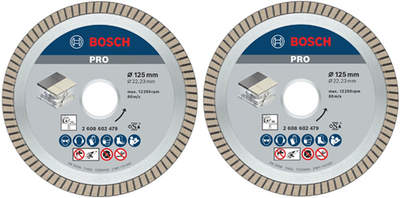 Bosch accessoires bosch 2 stuks diamantdoorslijpschijf best for ceramic extraclean turbo 125 x 22,23 x 1,4 x 7 mm (duopack) - 061599766z