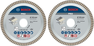 Bosch accessoires bosch 2 stuks diamantdoorslijpschijf best for ceramic extraclean turbo 125 x 22,23 x 1,4 x 7 mm (duopack) - 061599766z