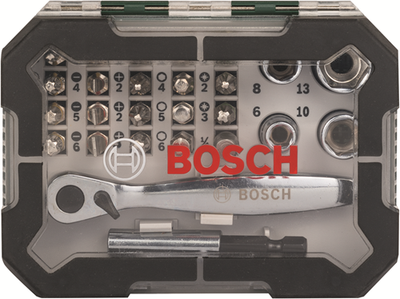Bosch accessoires 26-delige schroefbit- en ratelset met kleur codering - 2607017322