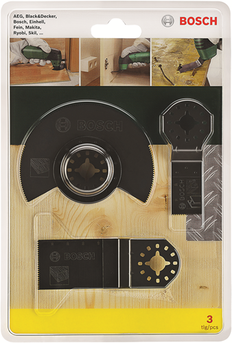 Bosch accessoires 3-delige starterset hout en metaal voor multitools - 2607017323