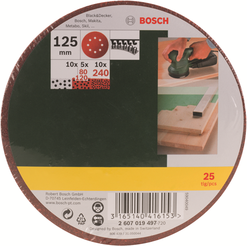 Bosch accessoires 25-delige schuurpapierset voor excentrische schuurmachine | 2607019497 - 2607019497