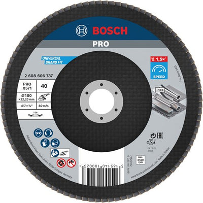 Bosch accessoires 1 lamellenschijf 180 x571, best for metal haaks, k40 - 2608606737