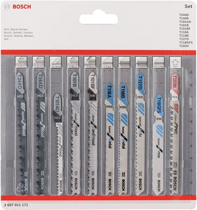 Bosch accessoires 10-delige decoupeerzaagbladenset all in one - 2607011171