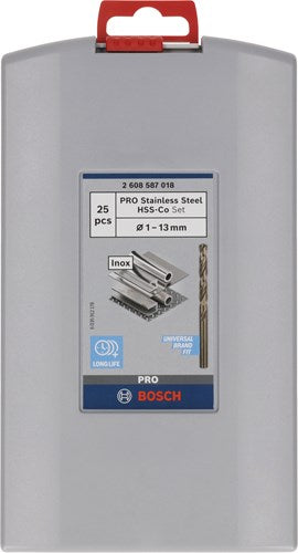 Bosch accessoires 25-delige probox metaalborenset hss-co, din 338 (kobaltlegering) 113 mm 25st - 2608587018