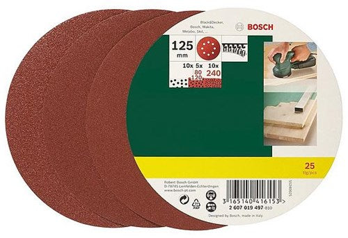 Bosch accessoires 25-delige schuurpapierset voor excentrische schuurmachine | 2607019497 - 2607019497