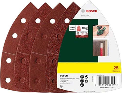 Bosch accessoires 2607017112 | 25-delige schuurbladenset | voor multischuurmachine | klithechting - 2607017112