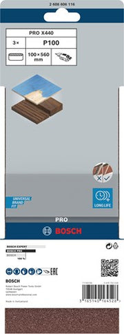 Bosch accessoires 3 banden 100x560 x440, best for wood+paint , k100 - 2608606116 - afbeelding 2