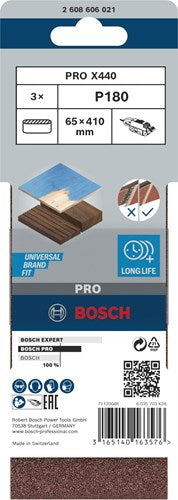 Bosch accessoires 3 banden 65x410 x440, best for wood+paint , k180 - 2608606021 - afbeelding 2