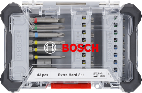 Bosch accessoires bosch professional extra hard schroefbitset, 43-delig - bitset- en dopsleutel