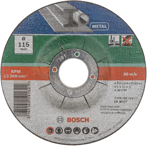 Bosch accessoires bosch slijpschijven set - voor metaal - 115 x 2,5 mm - gebogen - 5 stuks