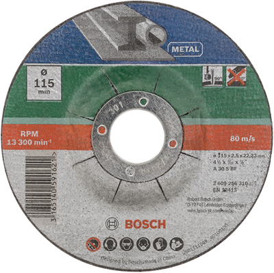 Bosch accessoires bosch slijpschijven set - voor metaal - 115 x 2,5 mm - gebogen - 5 stuks