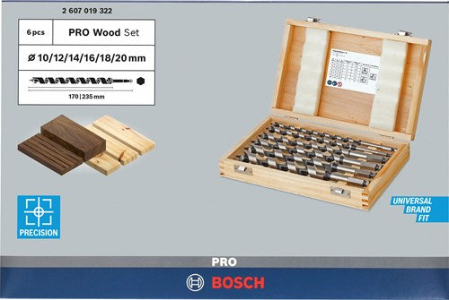 Bosch accessoires 6-delige slangenborenset 10; 12; 14; 16; 18; 20 mm 235 mm 6st - 2607019322