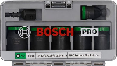 Bosch accessoires bosch pro impact socket set met adapter 1 2 inch standaard 7-delig - 2608003032