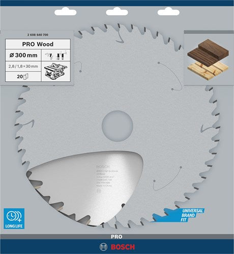 Bosch accessoires cirkelzaagblad construct wood 300 x 30 x 2,8 mm, 20 1st - 2608640700