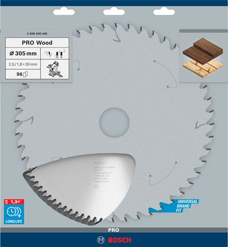 Bosch accessoires cirkelzaagblad optiline wood 305 x 30 x 2,5 mm, 96 1st - 2608640442