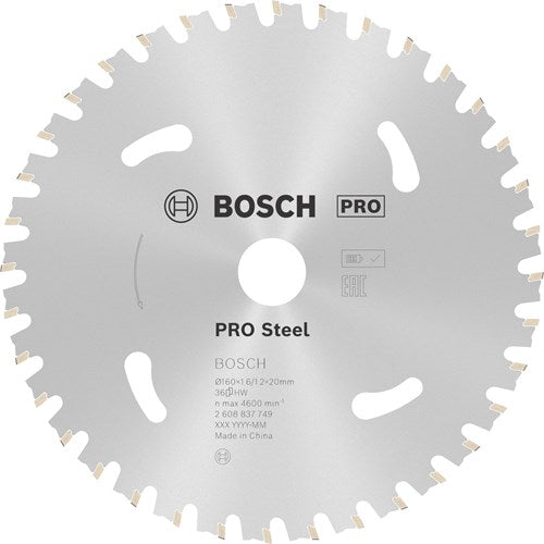 Bosch accessoires bosch pro steel draadloos zaagblad voor cirkelzagen 160 x 1,6 x 20 mm - 2608837749