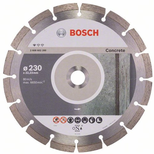 Bosch accessoires diamantdoorslijpschijf standard for concrete 230 x 22,23 x 2,3 x 10 mm 1st - 2608602200