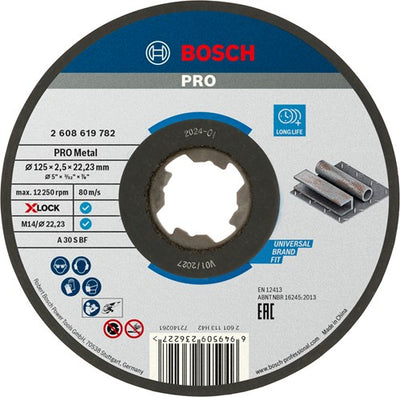 Bosch accessoires doorslijpschijf metaal x-lock 125x2.5mm - 2608619782