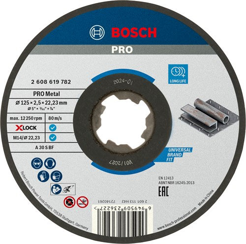 Bosch accessoires doorslijpschijf metaal x-lock 125x2.5mm - 2608619782