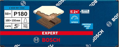 Bosch accessoires bosch accessories 2608901644 schuurpapier voor multischuurmachine korrelgrootte (num) 180 (l x b) 150 mm x 100 mm 50 st