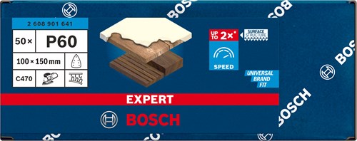 Bosch accessoires expert c470 schuurpapier 100 x 150 mm, k 60, 50-delig - 2608901641