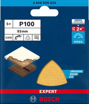 Bosch accessoires expert c470 schuurpapier voor deltaschuurmachines 93 mm, k100 5-delig - 2608900826 - afbeelding 2