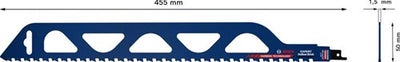 Bosch accessoires bosch expert hollow brick - sabelzaagblad - 455 mm - carbide technologie - voor keramische stenen