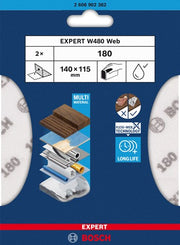 Bosch accessoires expert schuurvel web w480 115 x 140 mm, g180, 2x - 2608902382 - afbeelding 2