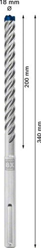 Bosch accessoires expert sds max-8x hamerboor 18 x 200 x 340 mm - 1 stuk(s) - 2608900221 - afbeelding 2