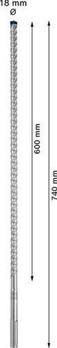 Bosch accessoires expert sds max-8x hamerboor 18 x 600 x 740 mm - 1 stuk(s) - 2608900223 - afbeelding 2
