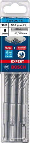 Bosch accessoires expert sds plus-7x hamerboor 8 x 100 x 165 mm - 10 stuk(s) - 2608900167 - afbeelding 2