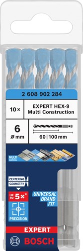 Bosch accessoires expert universeelboor | hex-9 | multiconstruction | 6x60x100 | 10 stuks - 2608902284 - afbeelding 2