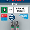 Bosch accessoires impact control bit | pz2 | 25mm | 2 stuks - 2608522401