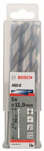 Bosch accessoires metaalboren hss-g, standard 11,9 x 101 x 151 mm 5st - 2608585537 - afbeelding 1