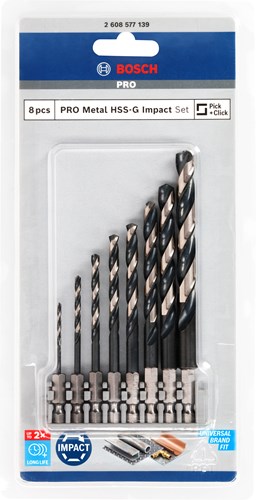 Bosch accessoires metaalborenset | impact control | hss| 8-delig - 2608577139