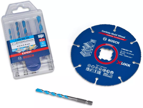 Bosch accessoires multimaterial multi wheel x-lock doorslijpschijf 125 mm + multiconstruction universeelborenset - 061599765r